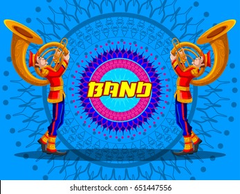 Marching Music Brass Band for festival celebration. Vector illustration