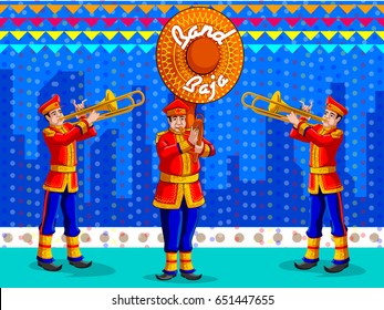 Marching Music Brass Band for festival celebration. Vector illustration