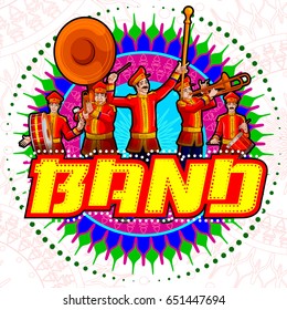 Marching Music Brass Band for festival celebration. Vector illustration