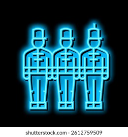marching people of parade neon light sign vector. marching people of parade illustration