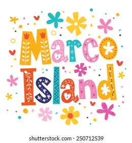 Marco Island vector lettering decorative type