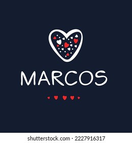 (Marcos) Calligraphy name, Vector illustration.