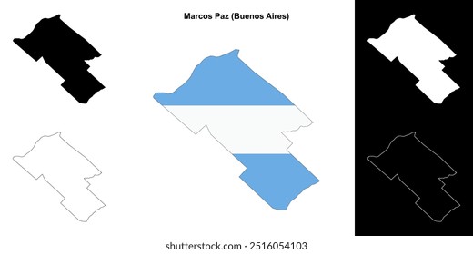 Conjunto de mapas do departamento de Marcos Paz (Buenos Aires)