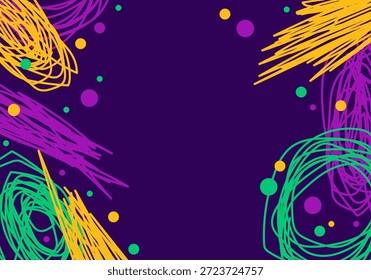 Mardi Gras abstrakter Hintergrund. Mardi Gras Karneval in New Orleans. Fett Dienstag. Traditionelles Volksfest mit Parade und Feier. Jahresurlaub. Mardi Gras Hintergrund mit Strichen