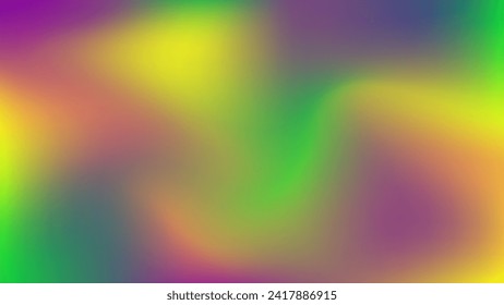 Mardi Gras abstract Blurred color Gradient backgrounds. Vibrant Templates banner for Fat Tuesday in Y2K fluid style in rich green purple and yellow colors.