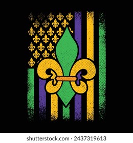 Mardi Gras American Flag Design