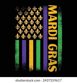 Mardi Gras American Flag Design