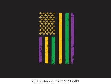 Mardi Gras American Flag T-shirt