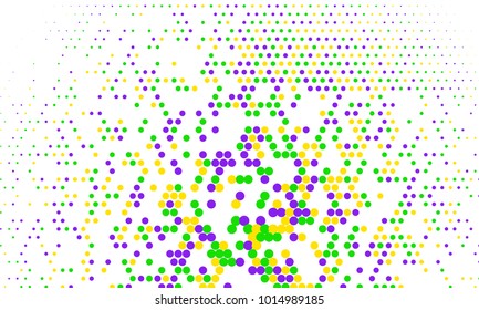 Mardi Gras background from circles, halftone effect.