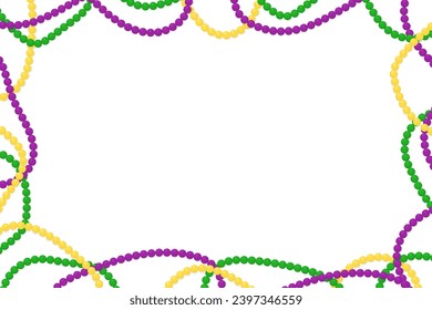 Mardi Gras background with colorful beads