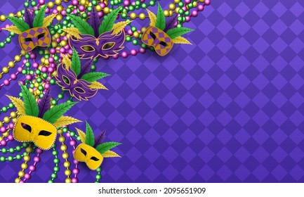 mardi gras background with copy space. mardi gras carnival vector design illustration