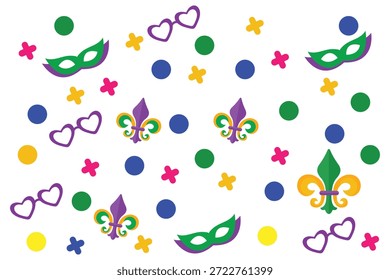 Diseño de fondo de Mardi Gras, , aislado, ilustración, Vector, fondo, icono, negro, 