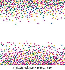 Mardi Gras background with dot confetti in bright color. Seamless pattern.