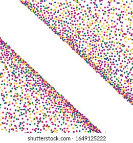Mardi Gras background with dot confetti in bright color. Festive confetti pattern. Vector EPS 10.