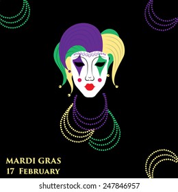 mardi gras background with mask 