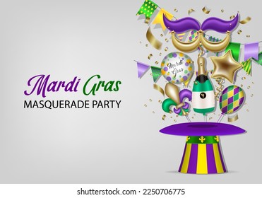 mardi gras background with party balloons