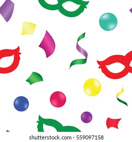  Mardi Gras background. Seamless pattern. Vector illustration