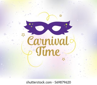 Mardi Gras background with text. Usable for greeting card, banner, gift packaging, promo. Fat tuesday, carnival