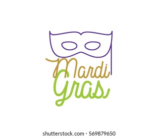 Mardi Gras background with text. Usable for greeting card, banner, gift packaging, promo. Fat tuesday, carnival