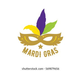 Mardi Gras background with text. Usable for greeting card, banner, gift packaging, promo. Fat tuesday, carnival