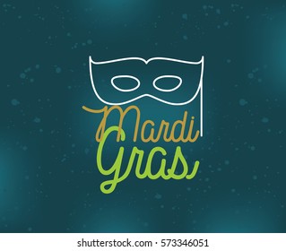 Mardi Gras background with text. Usable for greeting card, banner, gift packaging, promo. Fat tuesday, carnival