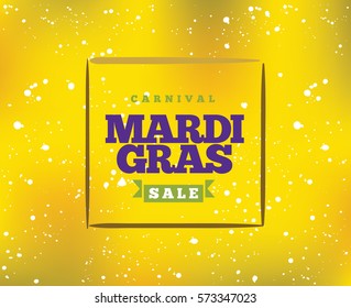 Mardi Gras background with text. Usable for greeting card, banner, gift packaging, promo. Fat tuesday, carnival