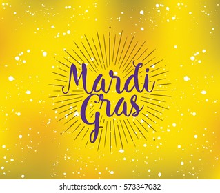 Mardi Gras background with text. Usable for greeting card, banner, gift packaging, promo. Fat tuesday, carnival
