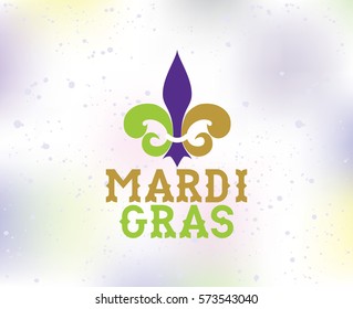 Mardi Gras background with text. Usable for greeting card, banner, gift packaging, promo. Fat tuesday, carnival