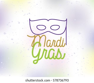 Mardi Gras background with text. Usable for greeting card, banner, gift packaging, promo. Fat tuesday, carnival