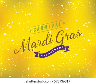 Mardi Gras background with text. Usable for greeting card, banner, gift packaging, promo. Fat tuesday, carnival
