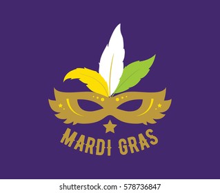 Mardi Gras background with text. Usable for greeting card, banner, gift packaging, promo. Fat tuesday, carnival