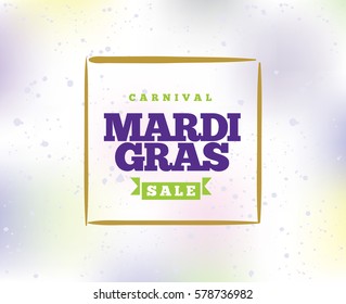Mardi Gras background with text. Usable for greeting card, banner, gift packaging, promo. Fat tuesday, carnival