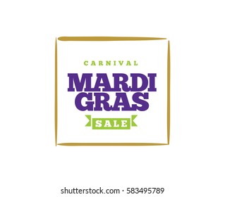 Mardi Gras background with text. Usable for greeting card, banner, gift packaging, promo. Fat tuesday, carnival