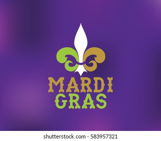 Mardi Gras background with text. Usable for greeting card, banner, gift packaging, promo. Fat tuesday, carnival