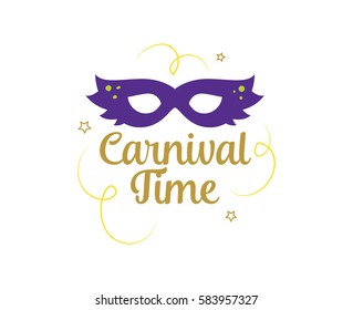 Mardi Gras background with text. Usable for greeting card, banner, gift packaging, promo. Fat tuesday, carnival