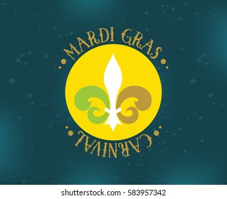 Mardi Gras background with text. Usable for greeting card, banner, gift packaging, promo. Fat tuesday, carnival