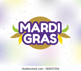 Mardi Gras background with text. Usable for greeting card, banner, gift packaging, promo. Fat tuesday, carnival