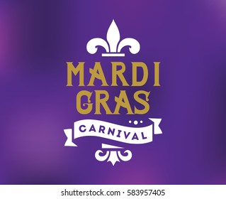 Mardi Gras background with text. Usable for greeting card, banner, gift packaging, promo. Fat tuesday, carnival