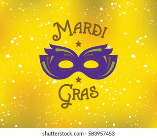 Mardi Gras background with text. Usable for greeting card, banner, gift packaging, promo. Fat tuesday, carnival