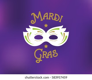 Mardi Gras background with text. Usable for greeting card, banner, gift packaging, promo. Fat tuesday, carnival