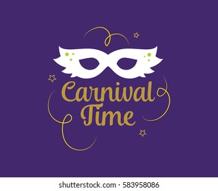 Mardi Gras background with text. Usable for greeting card, banner, gift packaging, promo. Fat tuesday, carnival