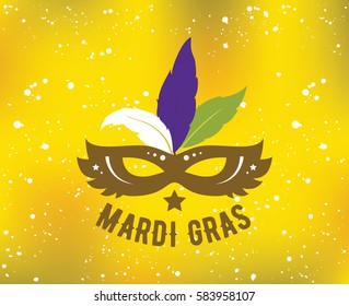 Mardi Gras background with text. Usable for greeting card, banner, gift packaging, promo. Fat tuesday, carnival