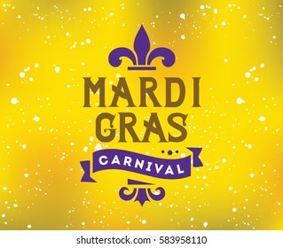 Mardi Gras background with text. Usable for greeting card, banner, gift packaging, promo. Fat tuesday, carnival
