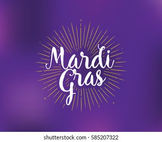 Mardi Gras background with text. Usable for greeting card, banner, gift packaging, promo. Fat tuesday, carnival