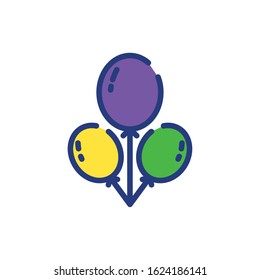 Mardi gras balloons design, Party carnival decoration celebration festival holiday fun new orleans and traditional theme Vector illustration