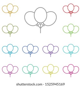 Mardi gras, balloons multi color icon. Simple thin line, outline vector of Mardi Gras icons for UI and UX, website or mobile application