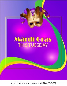 mardi gras banner with a mask