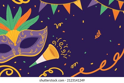 mardi gras banner with masks