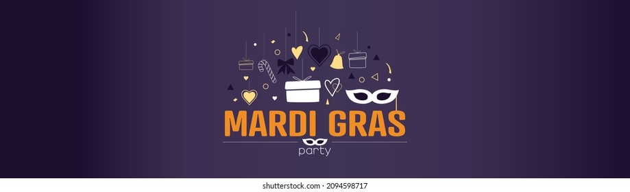 Mardi Gras banner. Modern minimal design.