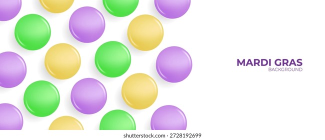 Mardi Gras Perlen Hintergrund für Fat Tuesday kreatives Grafikdesign. Vektorgrafik.